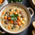 Best Crockpot Creamy Potato Hamburger Soup Recipe
